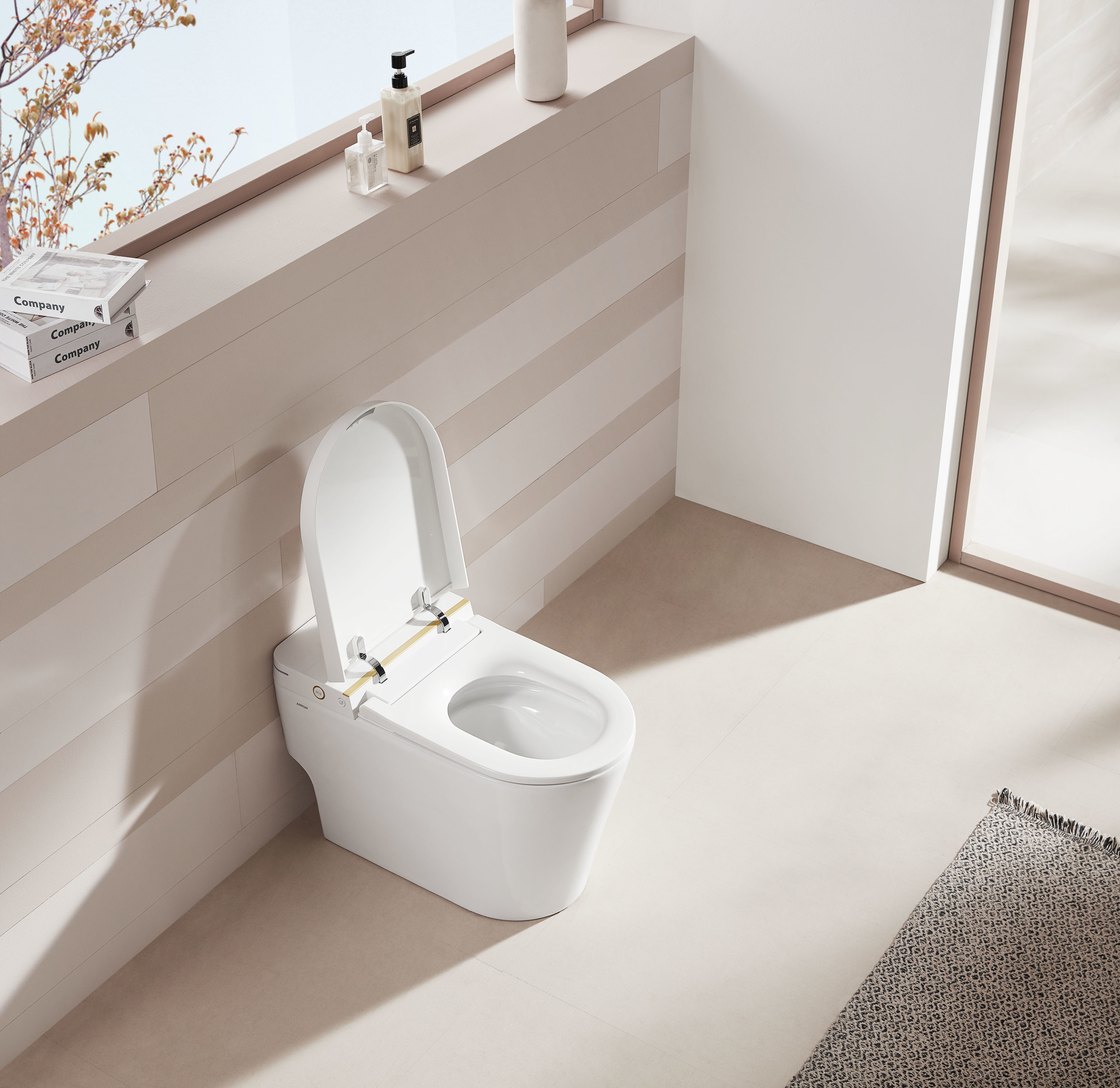 Knob Control Ceramic Modern Smart Toilet , Siphonic jet Intelligent Toilet Bowl