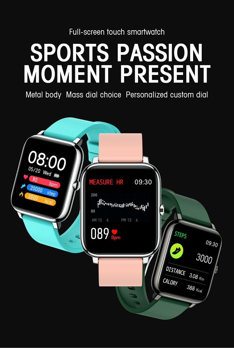 P22 GPS Calorie Count Sport Heart Rate Waterproof Smartwatch For Android IOS Phone