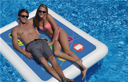 Swimline Smart Tablet Double Float Inflatable Swimming Pool Toy Raft Water Fun