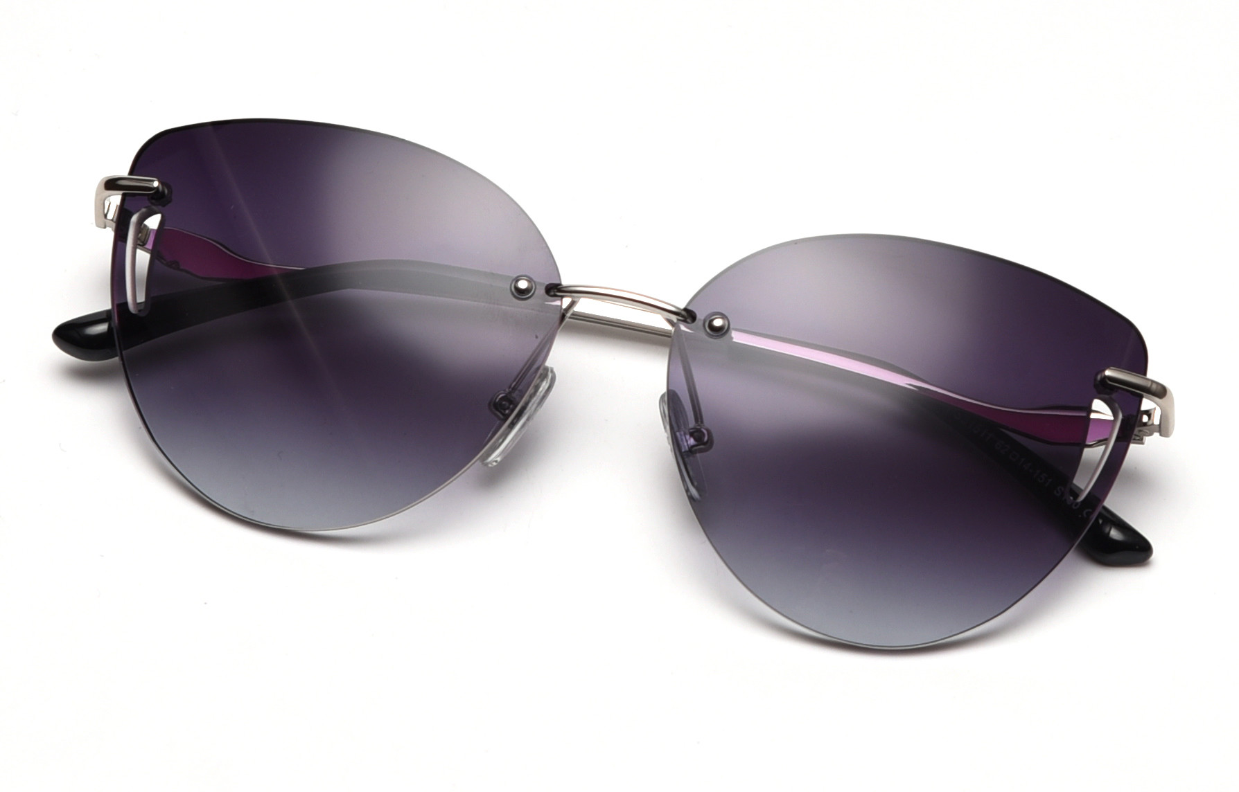 Frameless Trim Hollow Womens Driving Sunglasses Metal Frame Polarized