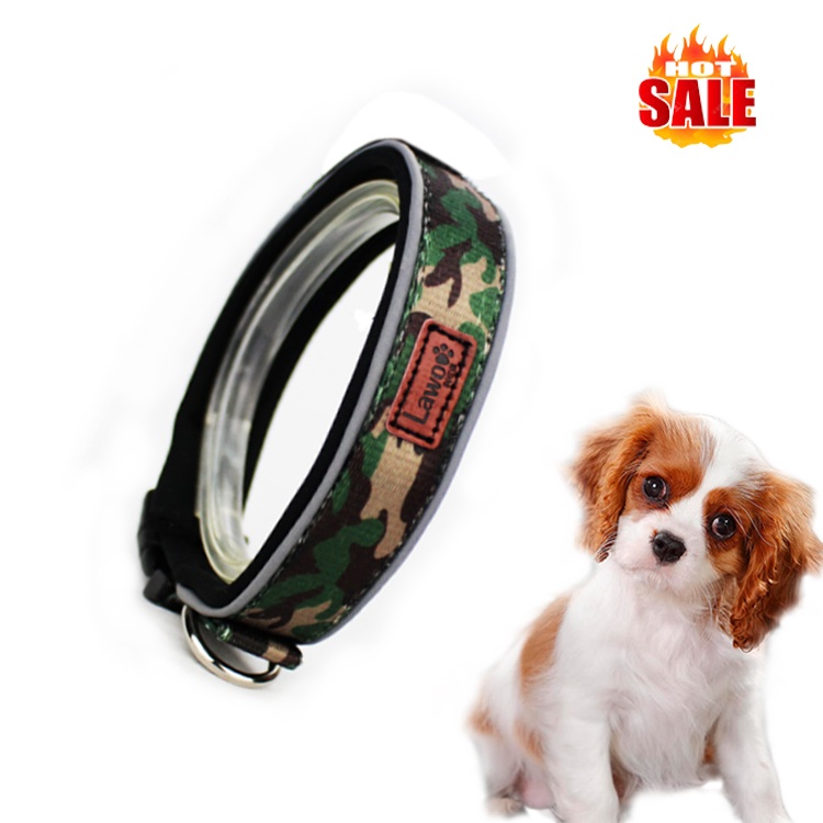 Luxury Pattern Reflective Big Nylon Dog Collars , Pet Accessories Custom Dog Collar