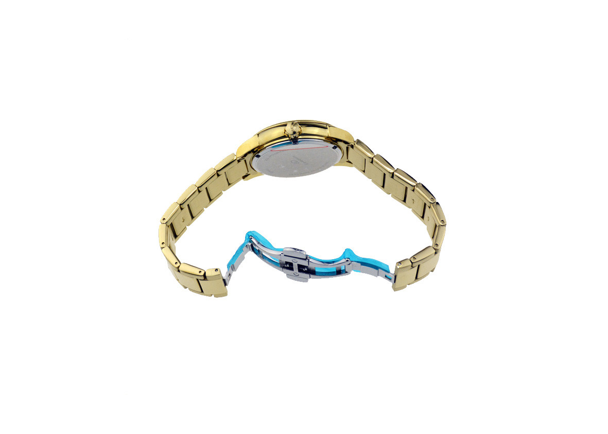Miyota Movt Quartz Stainless Steel Watch 100 M Waterproof Gold Crew Crown