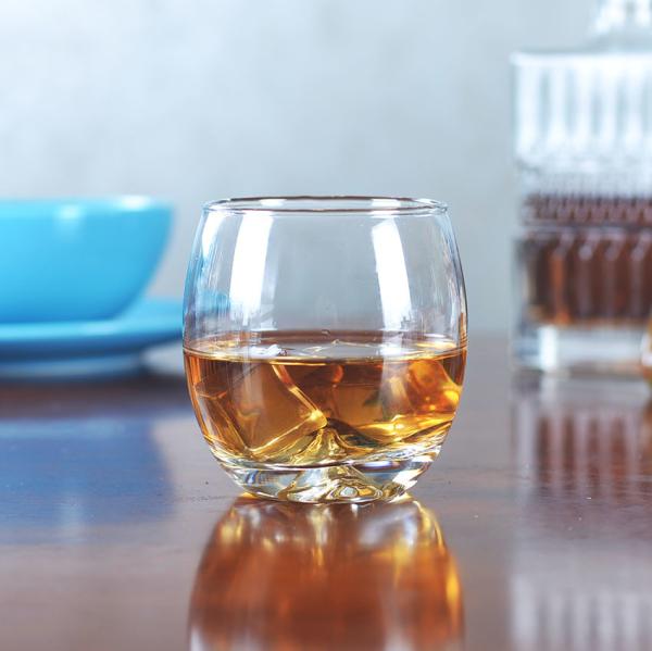 Quality 240ml / 8oz Round Bottom Whiskey Glasses With Iceberg Mountain Bottom for sale