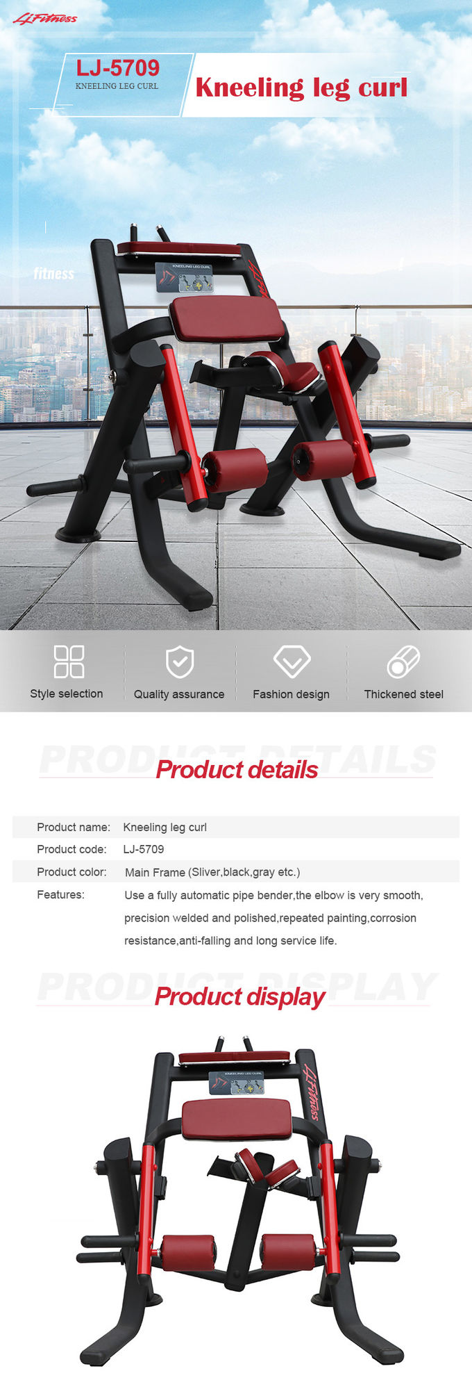 Durable Hammer Strength Plate Loaded Equipment , Prone Leg Curl Machine