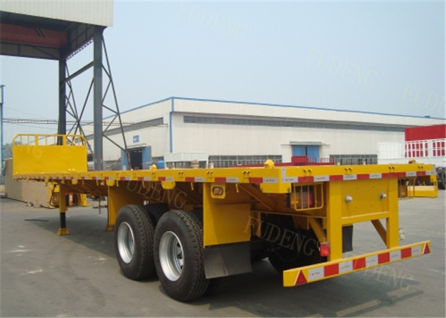 Steel Flatbed Container Trailer ABS Brake System 40 Feet / 20 Feet Size