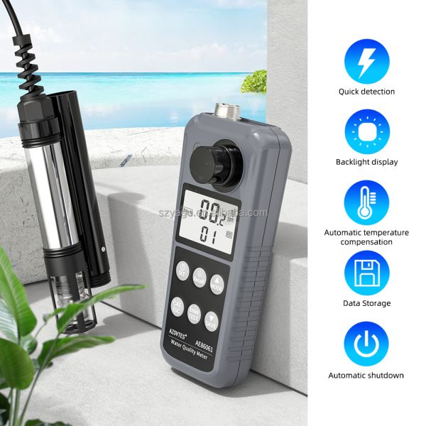 6 in 1 Multi-Function Water Quality Tester with 99 Data Storage and High-Definition Large Screen Backlight