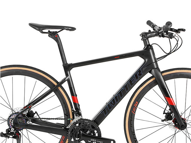700x25C Wheel Carbon Fiber Hybrid Bike , 45cm Frame Bike XL Size Stable Frame