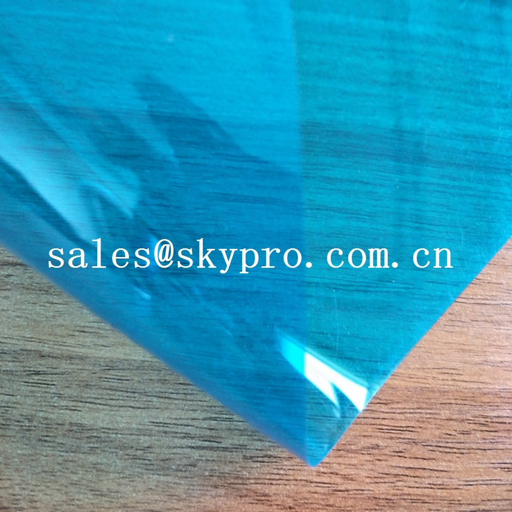 High Density PVC Plastic Sheet Transparent Blue Soft Super Thin Flexible
