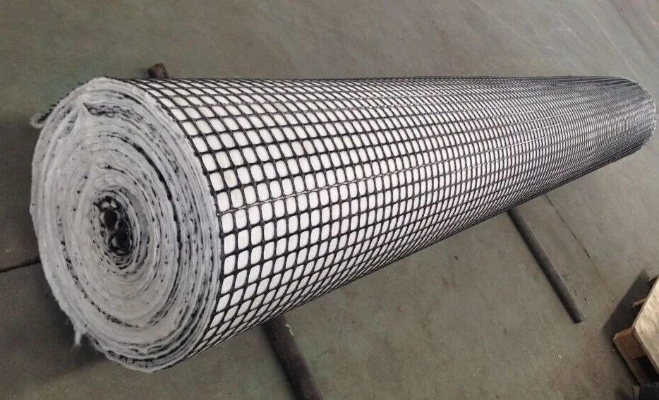Composite Biaxial Fiberglass Geogrid with Nonwoven Geotextile for Soil Reinfocement/Road Construction Material Geocomposite Geogrid