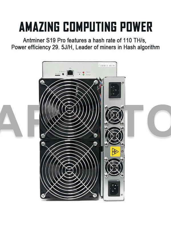 Encryption BTC Miner Machine Bitmain S19 Pro 110th Meta Miner Tech