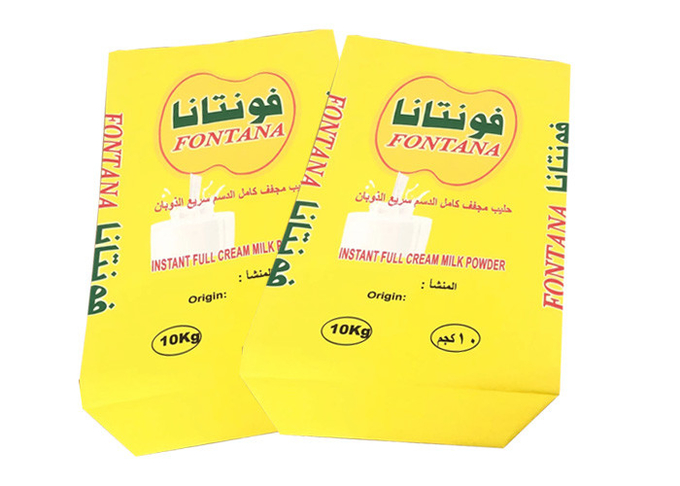 20kg 25kg 3 Layers Pe Lined Multiwall Paper Sack For Milk Powder Packaging
