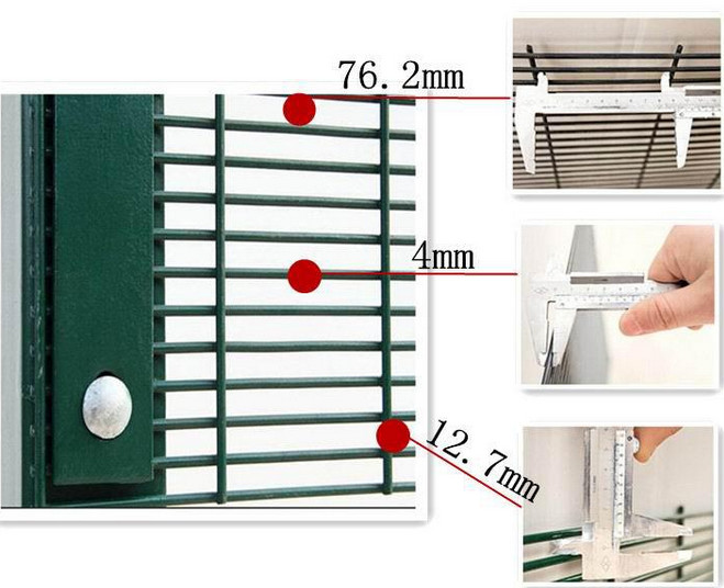 Good Visibility 358 Welded 2x1.5m Anti Climb Mesh Fence Durable Commercial