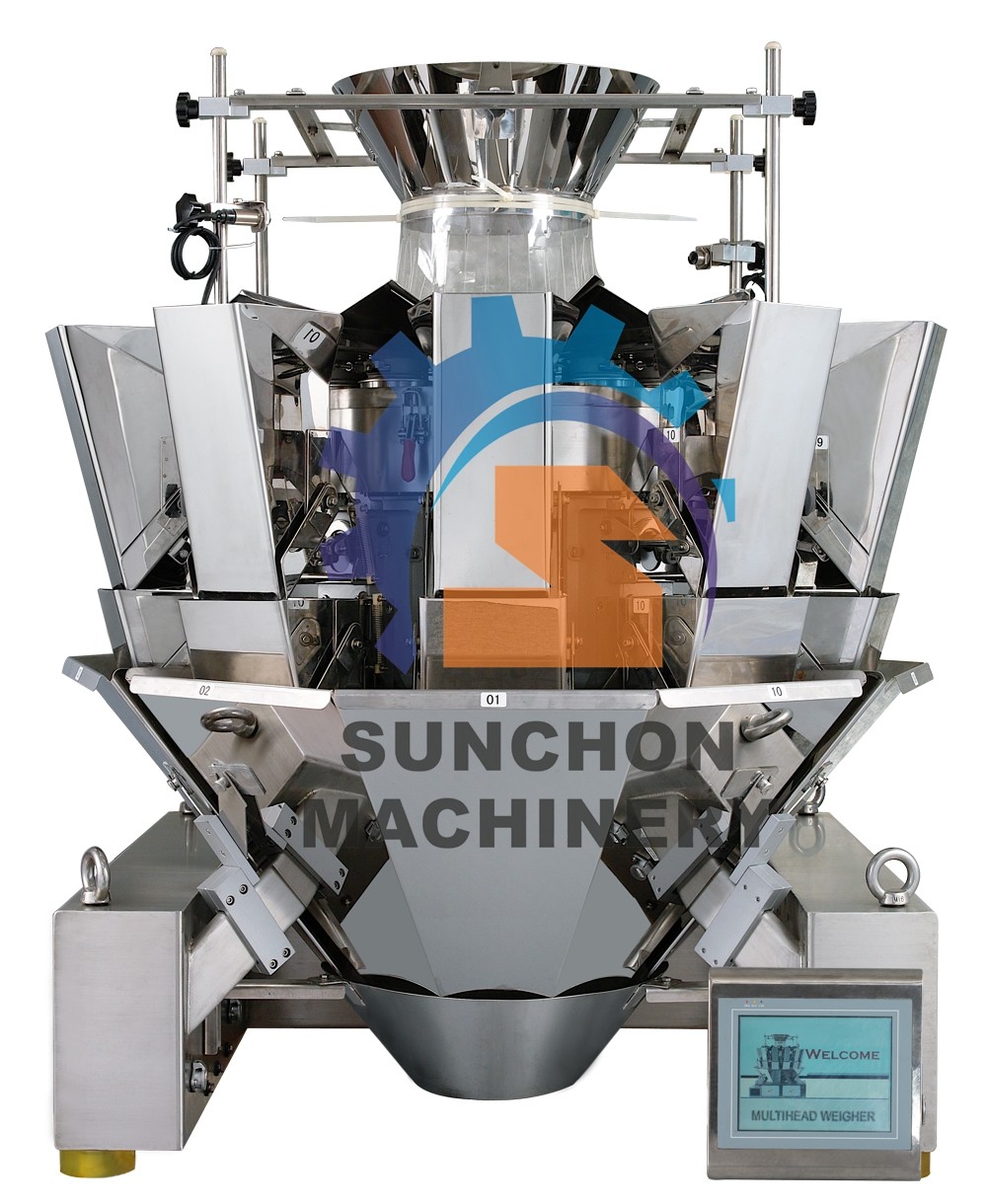 Automatic 2 - 10 Multihead Weigher Packing Machine For Apple Ring / Dates / Pistachio Nut