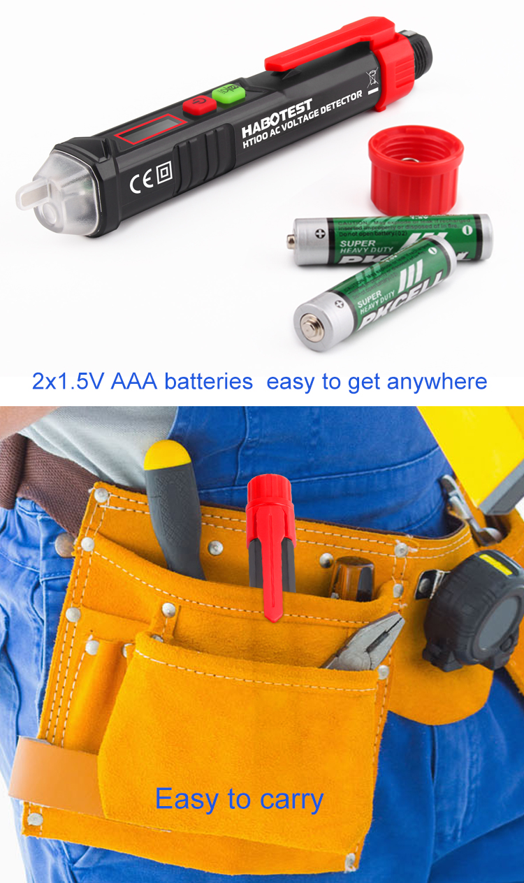 Universal Pen Type Voltage Tester / Non Contact AC Voltage Detector Pen With Flashlight