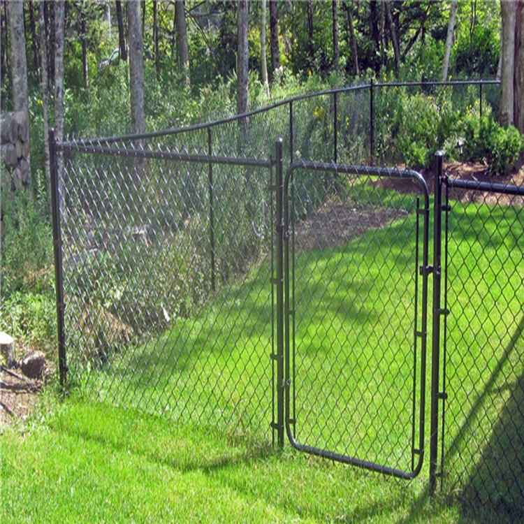 100ft Galvanized Black PVC Coated Chain Link Wire Mesh Fence For Sport Court
