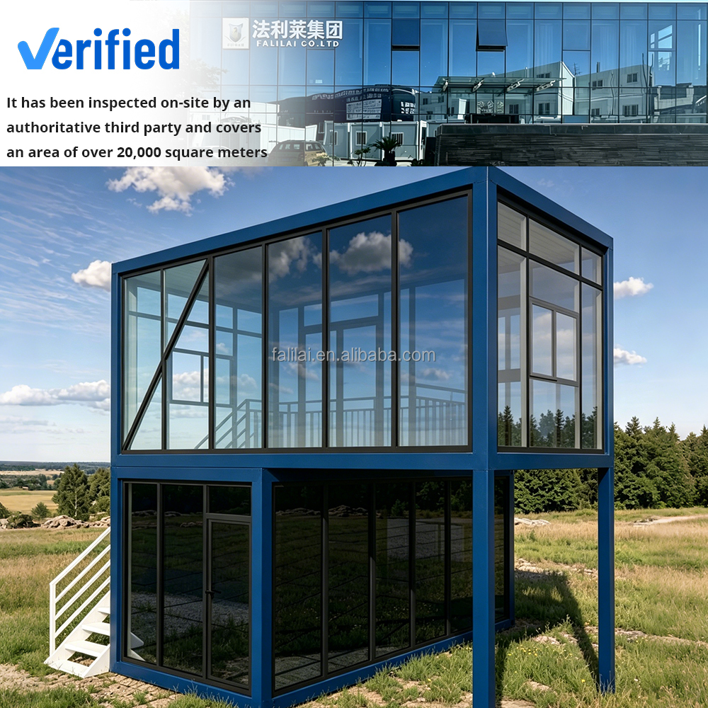 20&40ft Flat Pack Container House Custom Size Sandwich Panel Material Color Layout Modular Portable Office Building Camp Resort