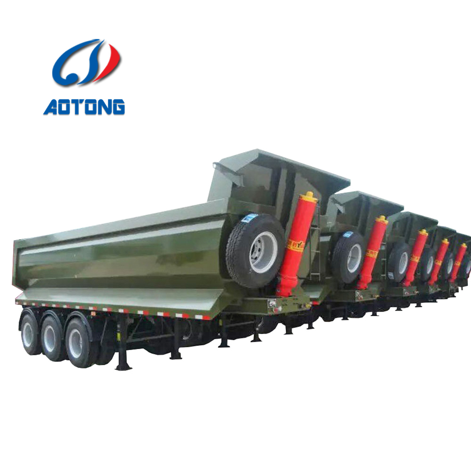 100 Tons Double Axles U Shaped End Rear Tipper Dumper Semi Truck Trailer for in Market