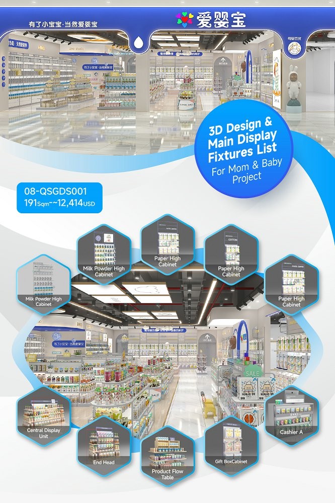 08-QSGDS001, Luxurious High-end Maternity & Baby Store in Jiangxi Jiujiang Lushan covering 191 Sqm with an Approx. $12,414 Budget and 72 CBM Volume