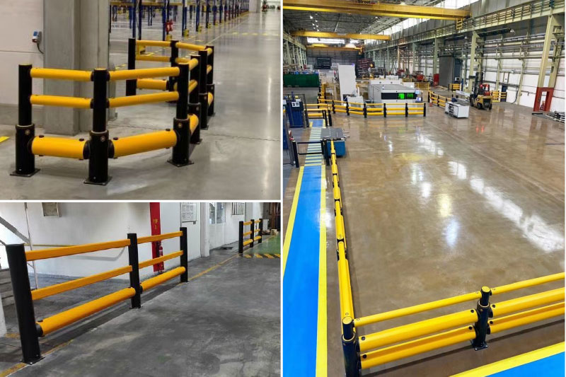 Flexible Pedestrian Barrier  Anti-Collision Guardrails Warehouse Safety Barrier Traffic Guardrails