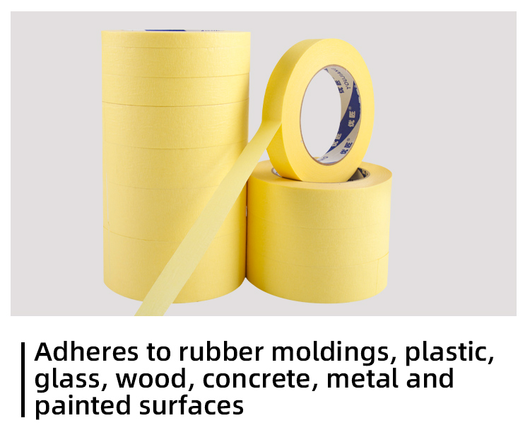 Automotive Body Shop Crepe Painters Masking Tape With 120 Degree Temperature Resistance