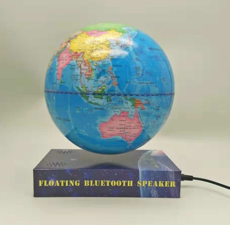 book base magnetic levitation bottom globe with bluetooth speaker ,floating speaker globe