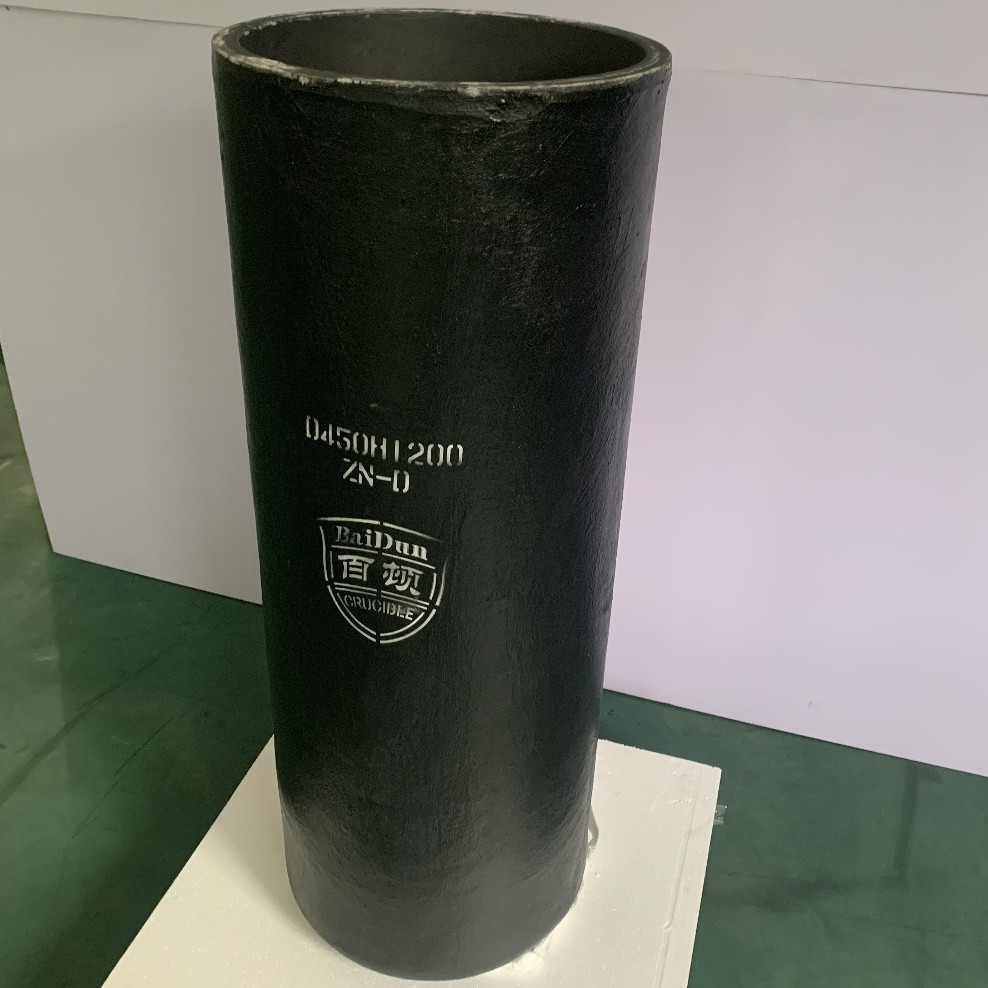 Cylindrical Induction Furnace Crucible Silicon Carbide Graphite Metal Melting Vessel