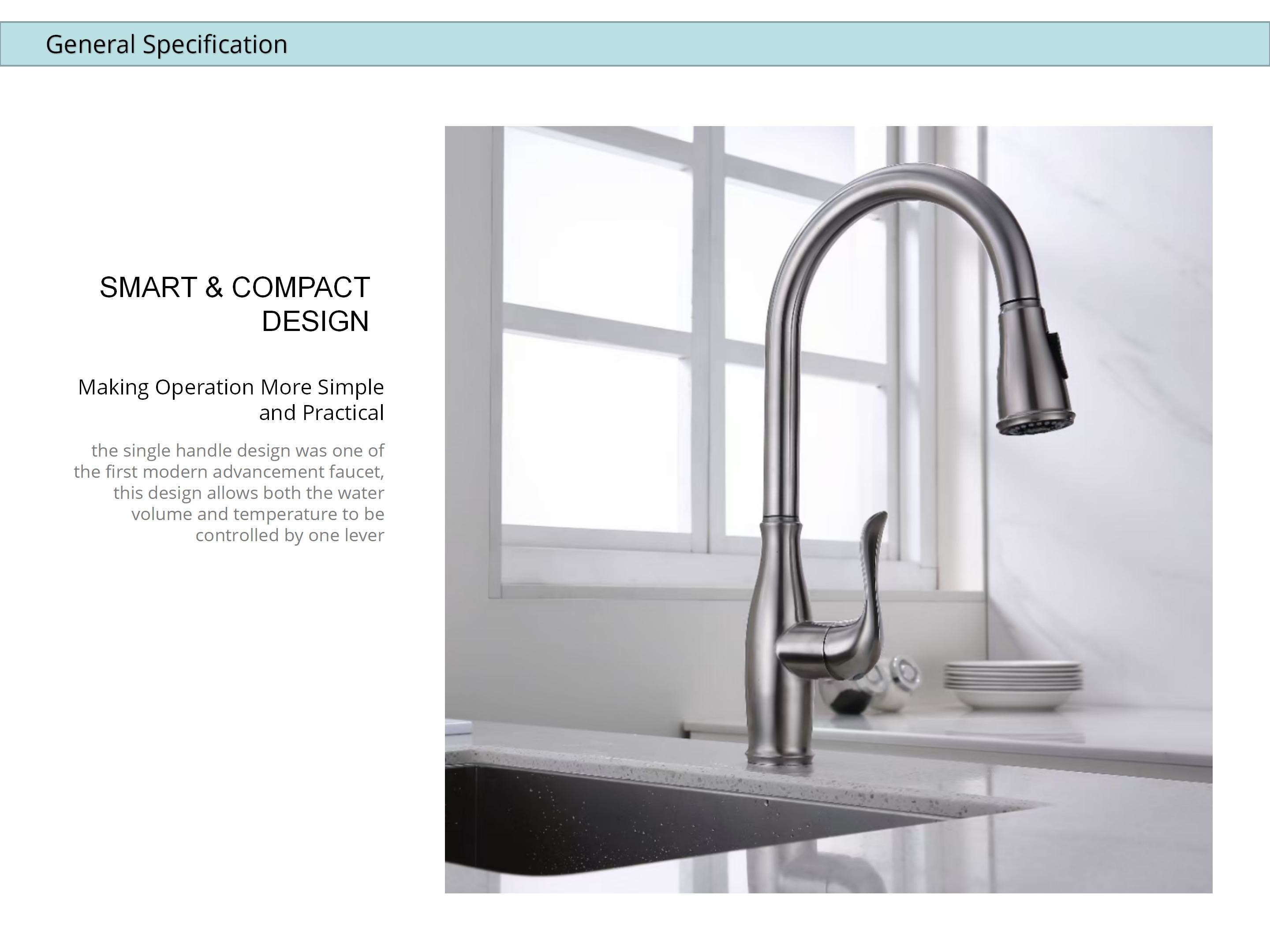 ODM Stainless Steel Pull Out Kitchen Tap Gooseneck Spout Sink Faucet