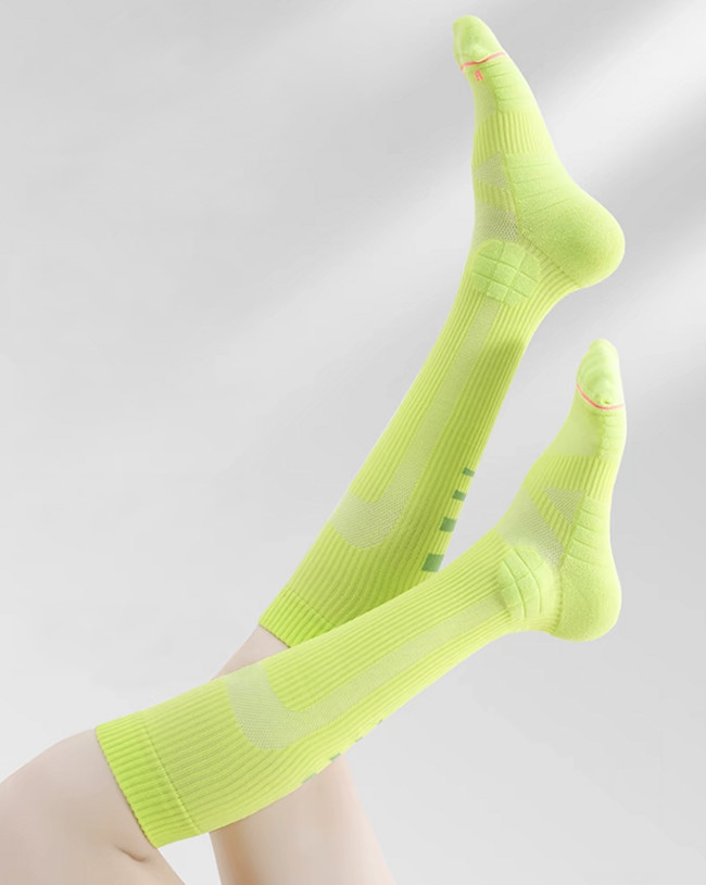 Colourful Long Knee High Stockings Breathable Athletic Running Compression Socks