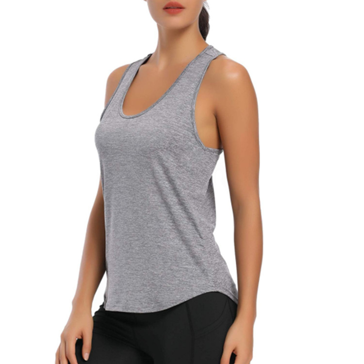 SGS Breathable Loose Fitting Yoga Tops Plus Size Open Back Workout Tops Moisture Wicking