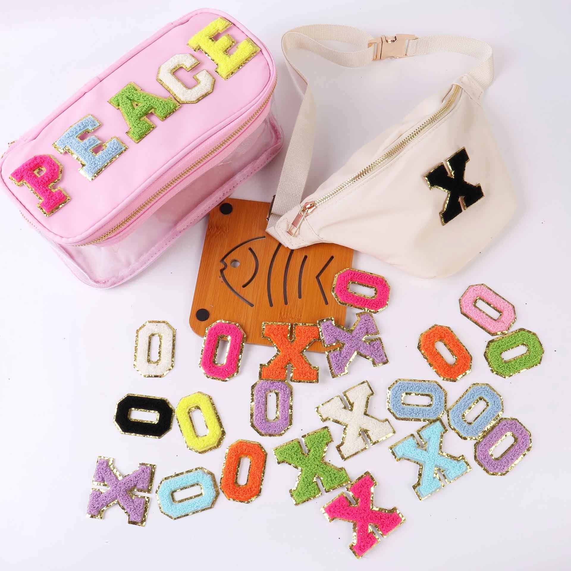 26 Letters Iron On Embroidered Patches Set Multi Color 3'' Height