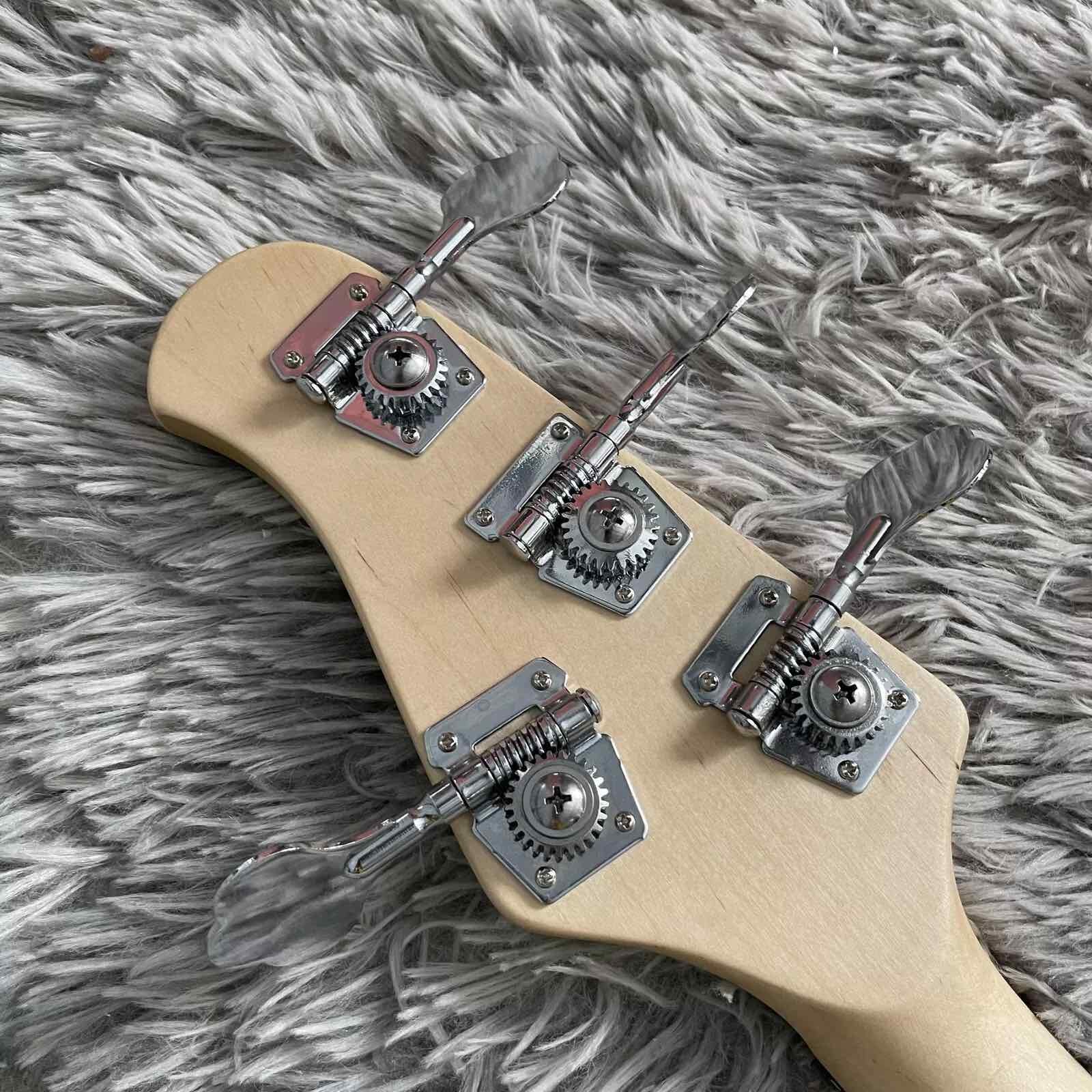 Custom 4 Strings Stingray Electric Bass Guitar in Green with White Pickguard Rosewood Fretboard