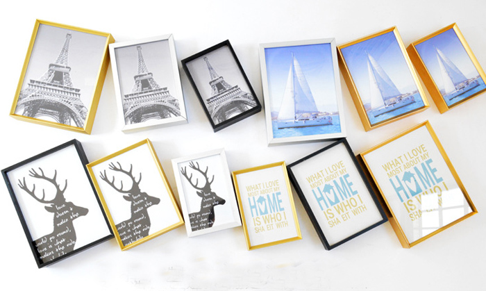 aluminum photo frame showing