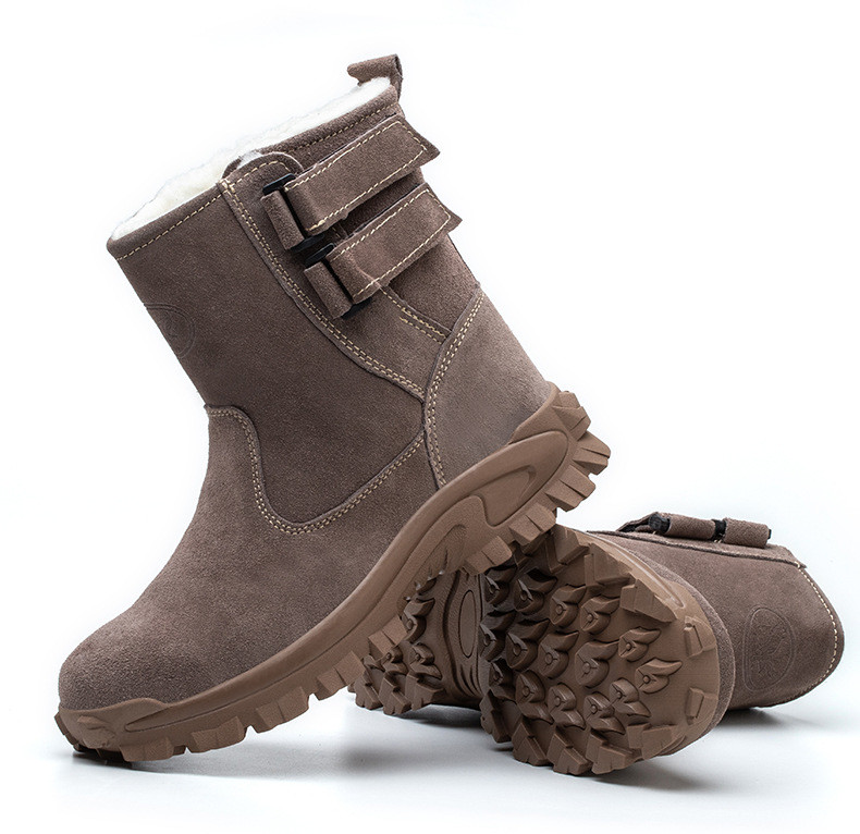 Steel Toe Unisex Security Work Boots Suede Welder's Boots With Beef Tendon Sole