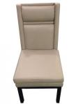 Leather Beige Color Upholstered Dining Chairs With Black Legs / High Denisty