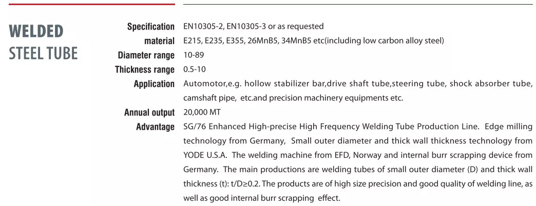ERW Precision Steel Tubes