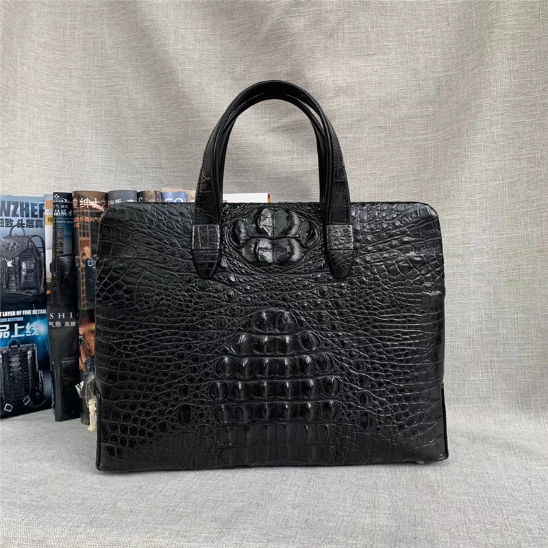 Authentic Real Crocodile Skin Password Coded Businessmen Briefcase Laptop Bag Genuine Alligator Leather Male Handbag