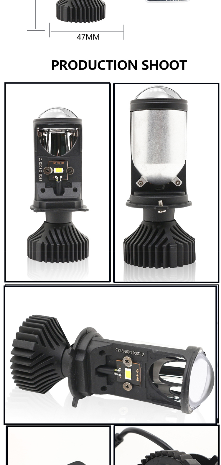 Y6 Mini H4 Bi LED Car Headlight Bulb Auto Lighting System Projector Lens