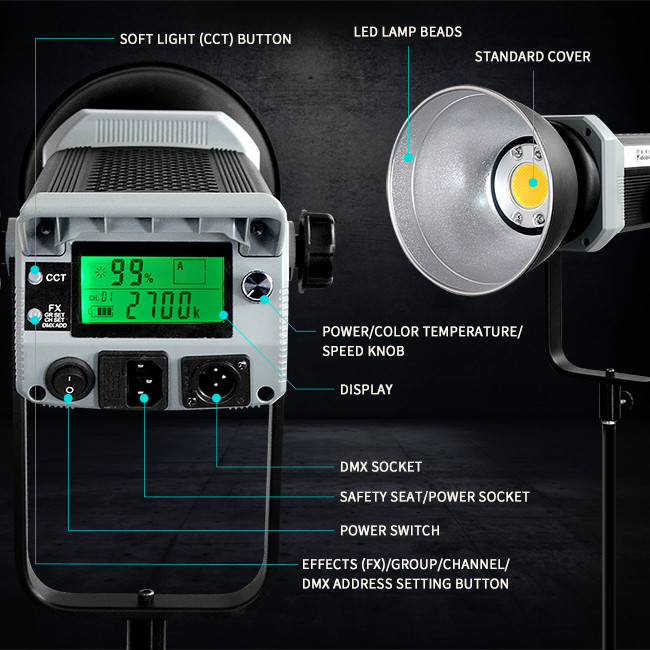 Yidoblo professional bi color led studio video light filming lighting equipment photographic light with 300W
