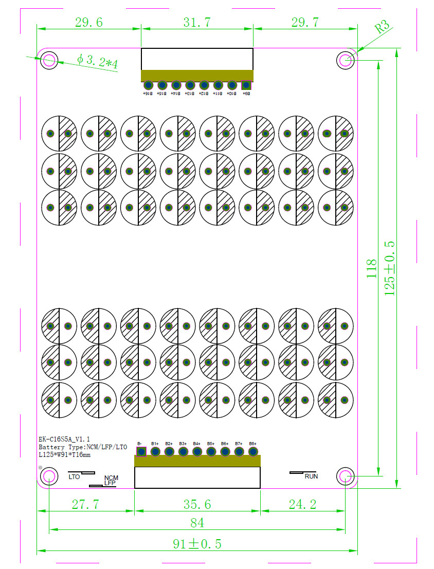 12S - 16S 5A Active Balancer BMS NCM LTO LPO LiFePo4 Lithium Battery Equalizer