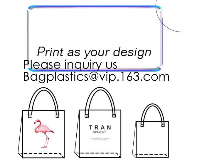 Waterproof All Over Printing PVC Coating Tote Shoulder Fabric Shopping Bag With Gusset And Lining,Jelly Clear Plastic PV