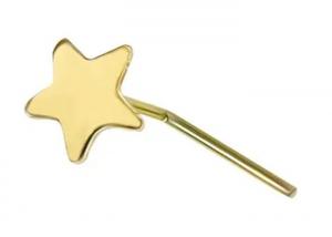 Buy cheap 3mm Plain Star 18K Gold Nose Piercing L Shape 0.6mm Thickness product