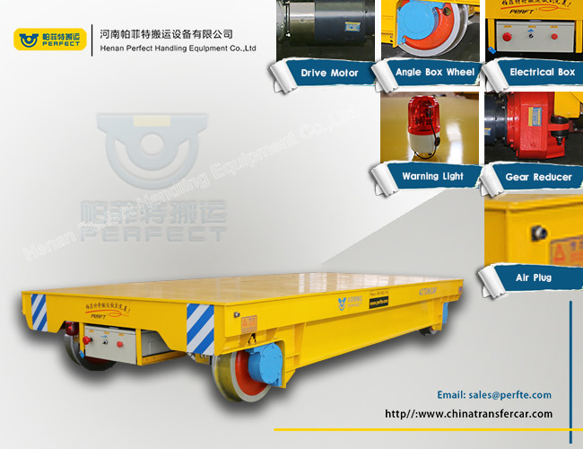 Heavy Load 50t Rail Transfer Car Battery Powered Steel Factory Scrap Material