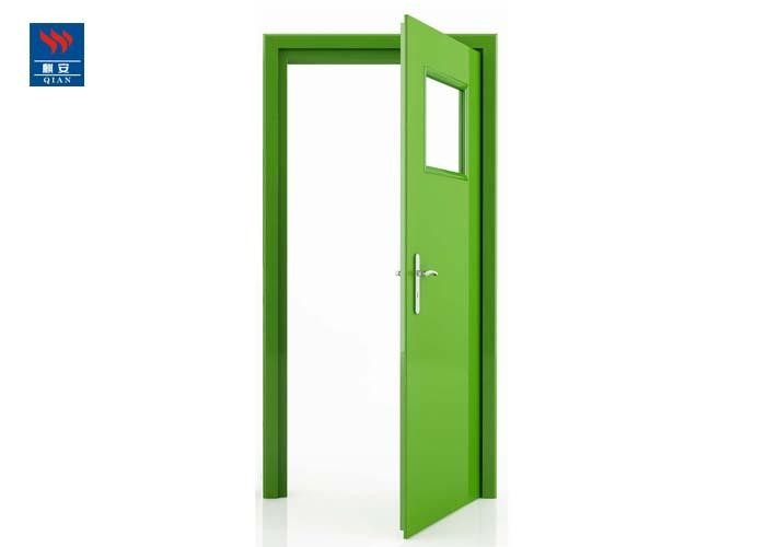 60 Min Hospital Fire Rated Laminated Glass Wood Door With Frame