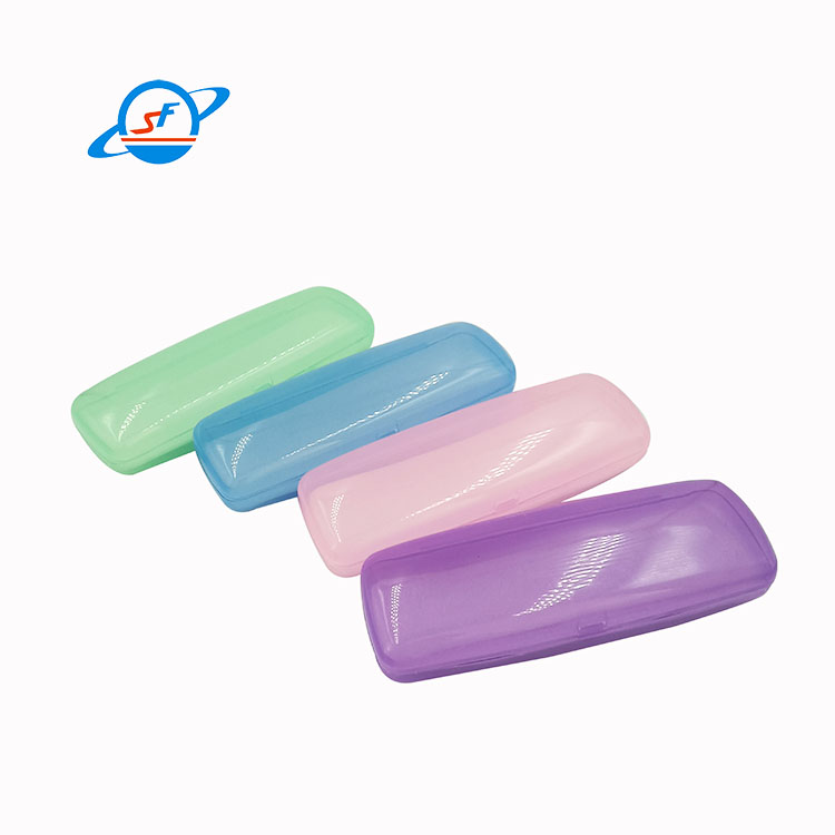 Crushing Resistance Blue Pink Plastic Eyeglass Case For Students