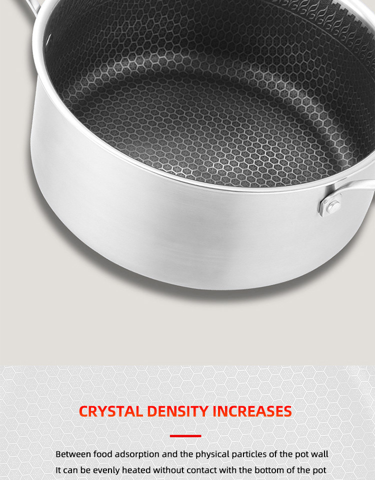 Hot Selling Stainless Steel Nonstick Stock Pot Induction Cooker Soup Pot Honeycomb Nonstick Cooking Pot With Lid