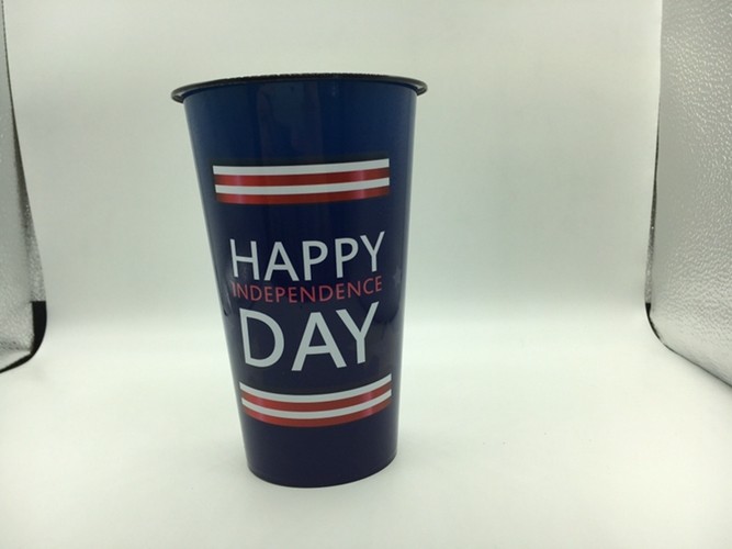 17oz 500ml Custom Printed Disposable Cups , PP Plastic Cup With Dome Lid