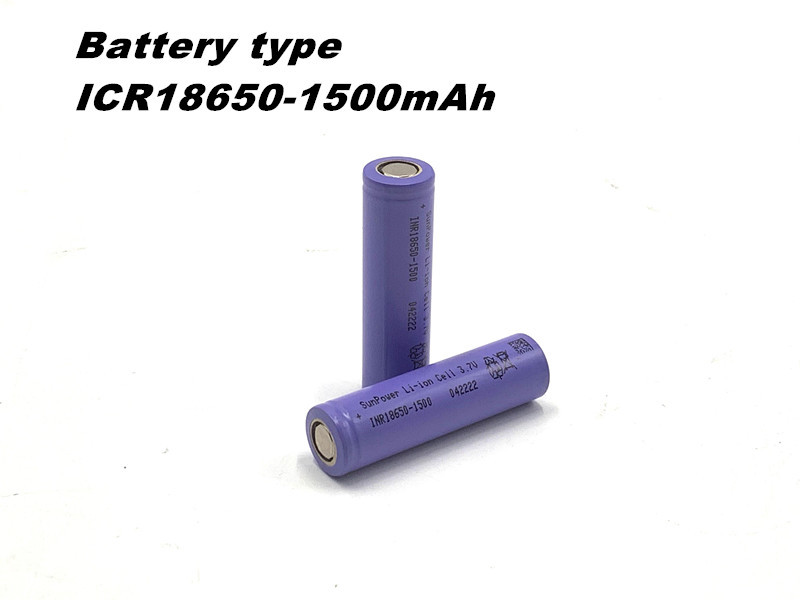 High Capacity 3.6 V Lithium Battery Cell 15C Deep Cycle Life 18650 1500mAH Battery
