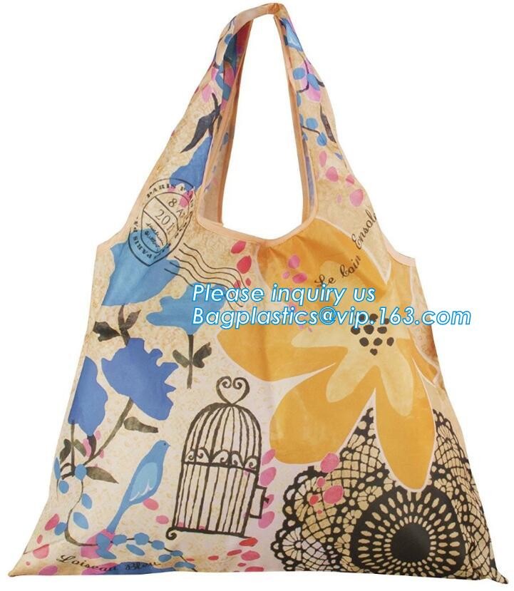 Promotion Custom Eco Friendly Sublimation Polyester Folding Shopping Bag,Promotional Sports Gym Sack Polyester Drawstrin