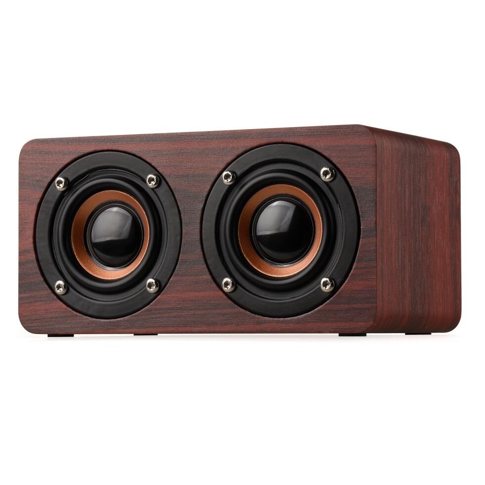 Retro Wood Bluetooth Speaker Wireless Speaker Support AUX TF Card for Smartphone