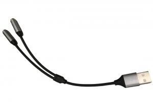 Buy cheap OEM Electronic Wire Harness One USB To Two 3.5mm Headphone Jack Adapter product